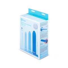 b-Vibe anal training dilator set packaging showing three blue silicone dilators in box