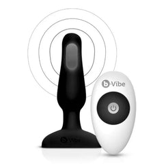 b-Vibe Novice Plug with wireless remote controller showing signal range indicators