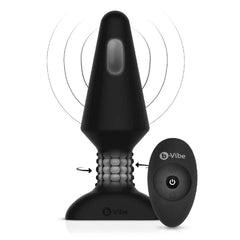 b-Vibe Rimming Plug XL showing rotating bead ring and wireless remote control