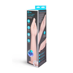 B-Vibe Silicone Hand Fisting Dildo in light skin tone shown in retail box packaging