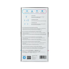 Back of Calor packaging listing features: local control, long-distance sync, and warranty details