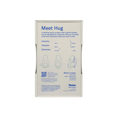 Back of Dame Hug packaging listing intensity, vibration, and quietness specs with contents