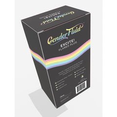 Back of Gender Fluid Excite! Flared Plug box listing aluminum alloy construction details