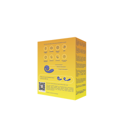 Back of GIZI Lite box displaying product features, icons, and stimulator diagram in yellow