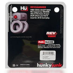 Back of Hunkyjunk REVHAMMER packaging showing product description and Plus Silicone label