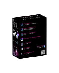 Back of Illumination plug packaging listing LED effects, vibration patterns, and app control