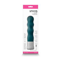 Back of INYA Shake packaging displaying usage instructions and USB charging cable