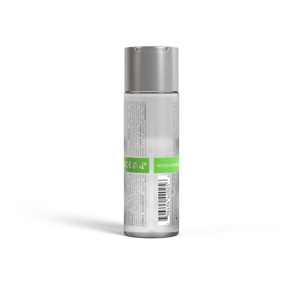 Back view of JO Aloe lubricant bottle showing multilingual label and barcode