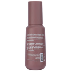 Back label of Berry Noir Mist listing raspberry, pomegranate, jasmine, and spiced woods notes