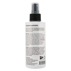 Back label of Black Beauty Latex Polish showing directions, cautions, and distributor details