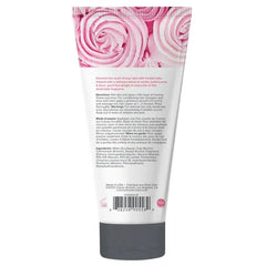 Back label of Coochy Frosted Cake Shave Cream showing ingredients and bilingual directions
