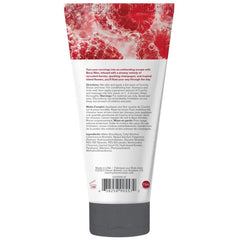 Back label of Coochy shave cream showing directions, ingredients, and berry bliss scent details