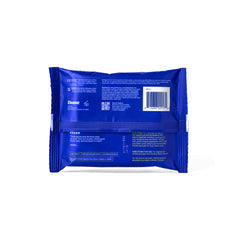 Back label of Dame Body Wipes showing usage directions, ingredients, and barcode on blue packaging