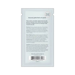 Back label of Gogo Coco shave cream foil packet showing directions, ingredients and barcode