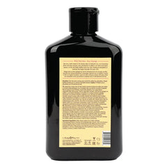 Back label of Hemp Seed at Night Bubble Bath showing multilingual directions and full ingredient list