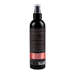 Back label of Hemp Seed Oil Spray showing multilingual directions and nourishing oil ingredients
