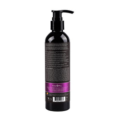 Back label of Hemp Seed Shower Gel showing bilingual usage instructions and pump dispenser
