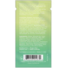 Back label of Joy Buzzer Arousal Balm foil showing directions, ingredients, and barcode