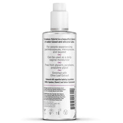 Back label of Simply Timeless Hybrid showing key ingredients including Olive Leaf Extract