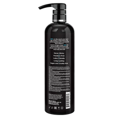 Back label of Wicked Aqua lubricant highlighting paraben-free, vegan, latex-friendly formula