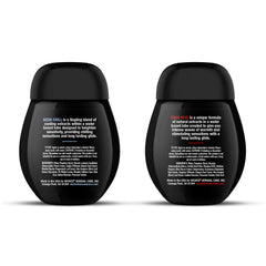 Back labels of Aqua Chill and Aqua Heat bottles showing ingredients and usage instructions