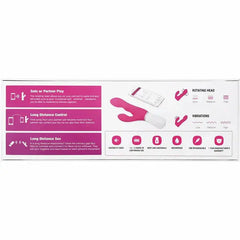 Back of Lovense Nora packaging showing rotating head speeds, vibration levels, and feature icons