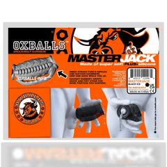 Back of Masterjack packaging detailing inner ripple texture and suction chambers