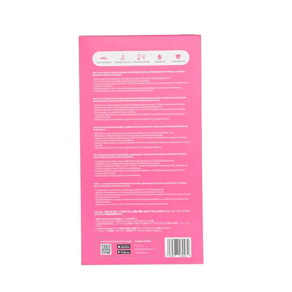 Back of Osci 3 box displaying multilingual feature icons and product specifications