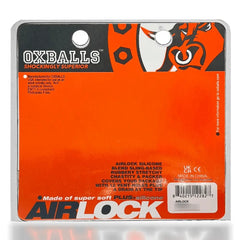 Back of Oxballs Airlock retail card listing 12 vent holes and drain tip features