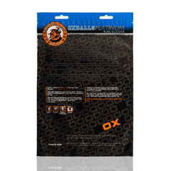 Back of Oxballs Platinum packaging showing care instructions and product details for Pig Hole Morph