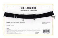 Back of packaging listing materials—40% PU, 30% iron alloy, 30% polyester—fits thighs 16 to 24 inches