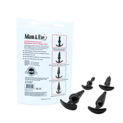 Back of packaging with product specs beside four black plugs highlighting plug shapes