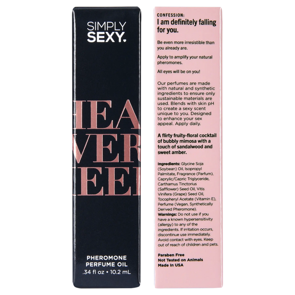Back panel of Head Over Heels box displaying scent description, full ingredient list, and usage directions