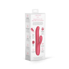 Back panel of Le Wand Thrust packaging showing features, icons, and product description text