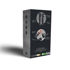 Back panel of Man.Wand Evo packaging showing feature callouts and product diagrams