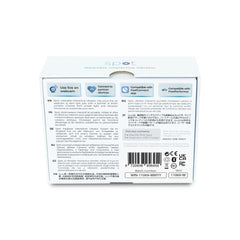 Back panel of Spot packaging showing multilingual features and FeelConnect app icons
