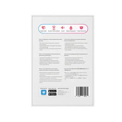 Back panel of Tenera 2 box listing features: body-safe, quiet, water-resistant, 1-year warranty