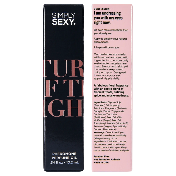 Back panel of Turn Off The Lights box displaying scent description and ingredients list