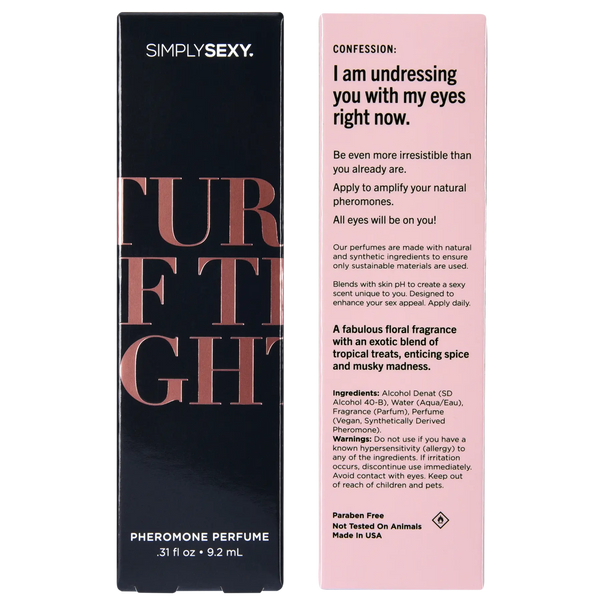 Back of Turn Off The Lights box showing floral fragrance description and full ingredient list