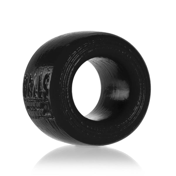 Oxballs Balls-T Ballstretcher in black liquid platinum silicone, front hero view