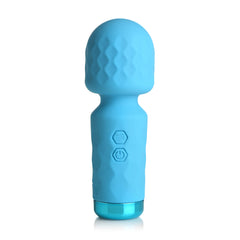 Bang! 10X Mini Silicone Wand standing upright showing diamond-texture head and two control buttons