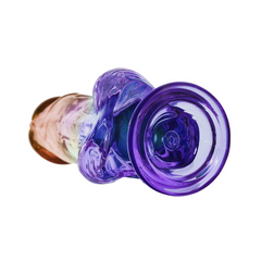 Base close-up of Sunrise Dreams Dildo revealing strong purple suction-cup mount for hands-free use
