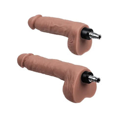 Base view of two silicone attachments displaying quick-connect metal fitting detail