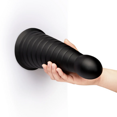 CONE - 10" TAPERED & RIBBED DILDO WITH SUCTION CUP