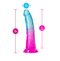 Beautiful Sky dildo measurement diagram showing 7.5in total length and 1.5in diameter
