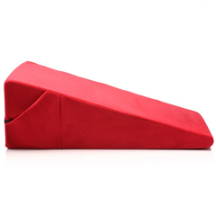 Bedroom Bliss large red wedge cushion side profile showing triangular shape and soft outer cover