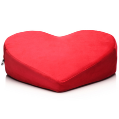 Bedroom Bliss Love Pillow heart wedge solo product shot showing angled wedge profile in red