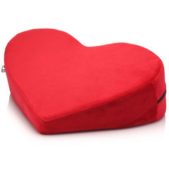Bedroom Bliss Love Pillow red heart wedge side-angle view showing tapered foam wedge shape