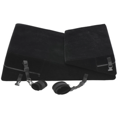 Bedroom Bliss wedge and flat cushions laid flat side by side showing adjustable strap and cuff attachment points