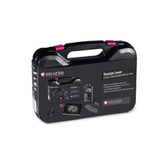 Black hard-shell carry case for Tension Lover erotic electrostimulation box, with product details
